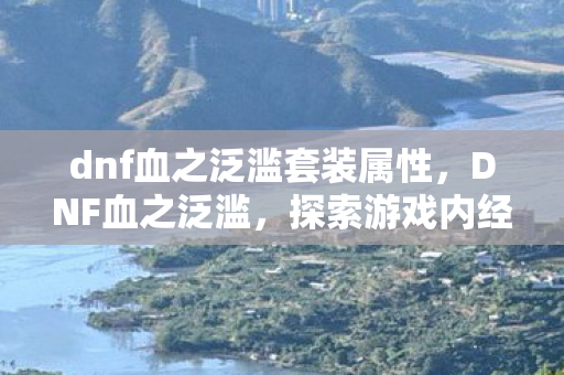 dnf血之泛滥套装属性，DNF血之泛滥，探索游戏内经济失衡的根源