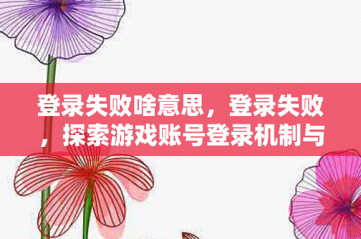 登录失败啥意思，登录失败，探索游戏账号登录机制与用户体验