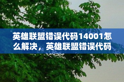 英雄联盟错误代码14001怎么解决，英雄联盟错误代码14001，深度解析与解决方案