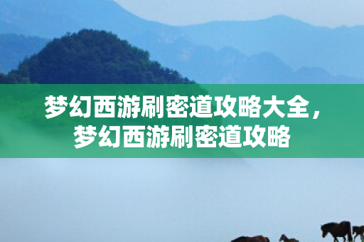 梦幻西游刷密道攻略大全，梦幻西游刷密道攻略