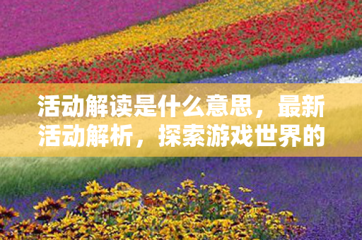 活动解读是什么意思，最新活动解析，探索游戏世界的无限可能