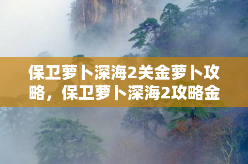 保卫萝卜深海2关金萝卜攻略，保卫萝卜深海2攻略金萝卜布阵图