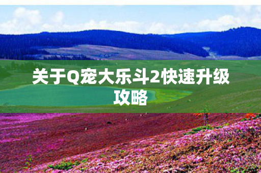 关于Q宠大乐斗2快速升级攻略 关于Q宠大乐斗2快速升级攻略