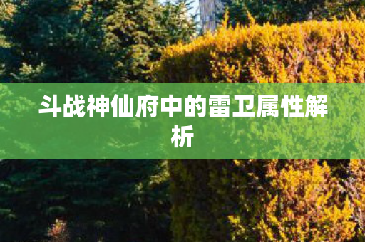 斗战神仙府中的雷卫属性解析 斗战神仙府中的雷卫属性解析