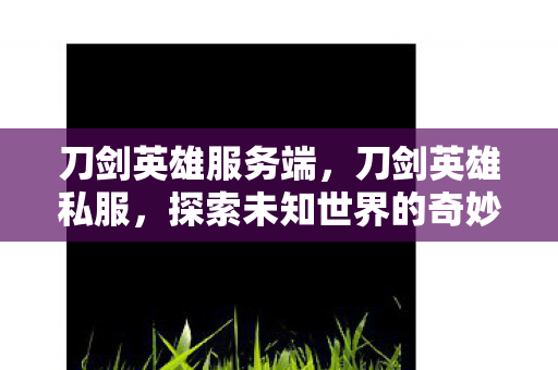 刀剑英雄服务端，刀剑英雄私服，探索未知世界的奇妙之旅