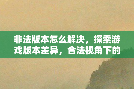 非法版本怎么解决，探索游戏版本差异，合法视角下的版本选择与体验