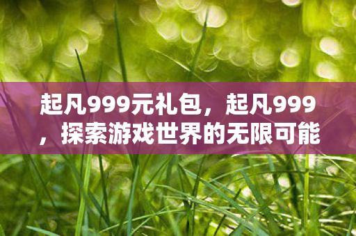 起凡999元礼包，起凡999，探索游戏世界的无限可能