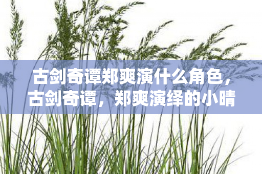 古剑奇谭郑爽演什么角色，古剑奇谭，郑爽演绎的小晴角色魅力解析