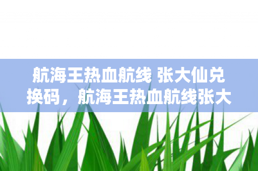航海王热血航线 张大仙兑换码，航海王热血航线张大仙兑换码
