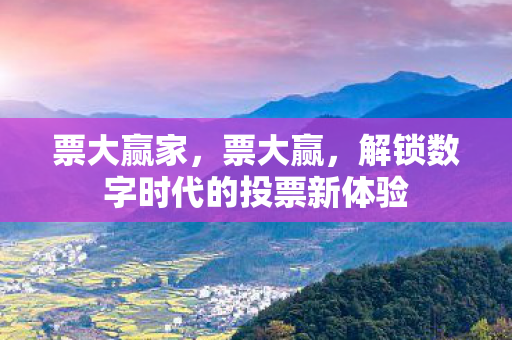 票大赢家，票大赢，解锁数字时代的投票新体验