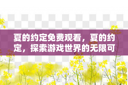 夏的约定免费观看，夏的约定，探索游戏世界的无限可能