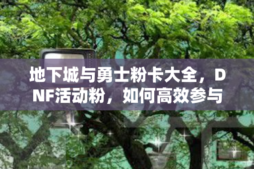 地下城与勇士粉卡大全，DNF活动粉，如何高效参与并获取丰厚奖励