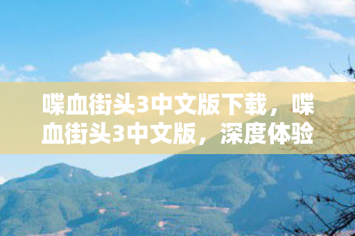 喋血街头3中文版下载，喋血街头3中文版，深度体验与游戏特色解析