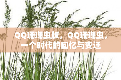 QQ珊瑚虫版，QQ珊瑚虫，一个时代的回忆与变迁