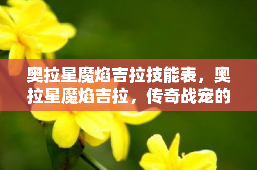 奥拉星魔焰吉拉技能表，奥拉星魔焰吉拉，传奇战宠的崛起与荣耀