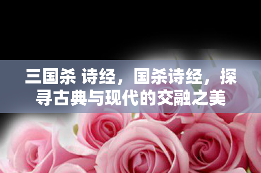 三国杀 诗经，国杀诗经，探寻古典与现代的交融之美