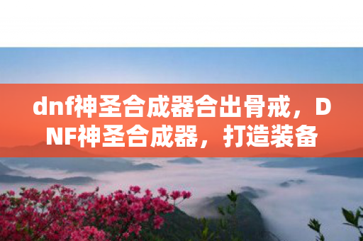 dnf神圣合成器合出骨戒，DNF神圣合成器，打造装备新境界的神奇工具