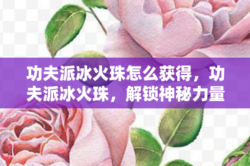 功夫派冰火珠怎么获得，功夫派冰火珠，解锁神秘力量的钥匙