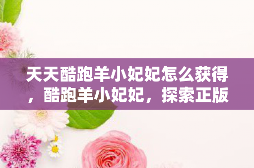 天天酷跑羊小妃妃怎么获得，酷跑羊小妃妃，探索正版游戏的魅力与乐趣