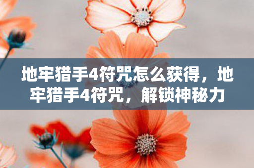 地牢猎手4符咒怎么获得，地牢猎手4符咒，解锁神秘力量的秘宝