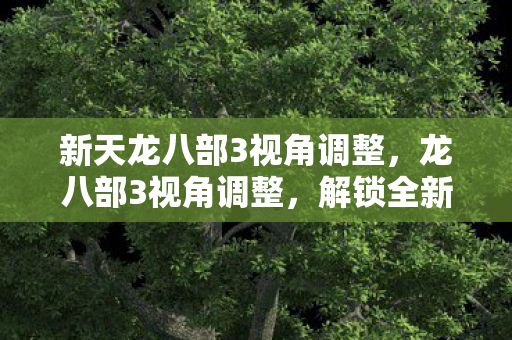 新天龙八部3视角调整，龙八部3视角调整，解锁全新游戏体验