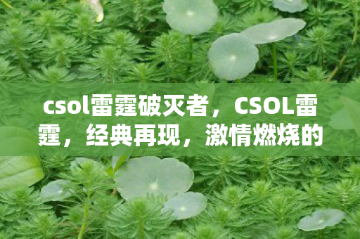 csol雷霆破灭者，CSOL雷霆，经典再现，激情燃烧的岁月