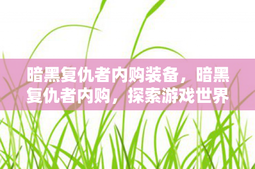 暗黑复仇者内购装备，暗黑复仇者内购，探索游戏世界的无限可能