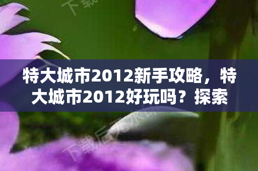 特大城市2012新手攻略，特大城市2012好玩吗？探索城市建设的乐趣与挑战