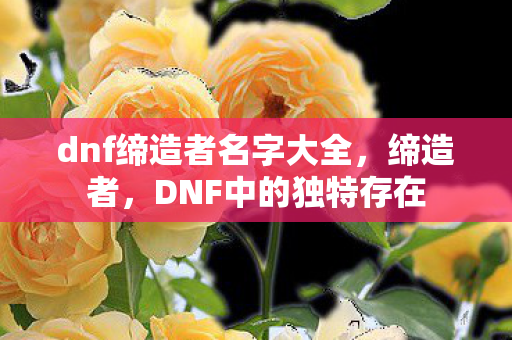 dnf缔造者名字大全，缔造者，DNF中的独特存在