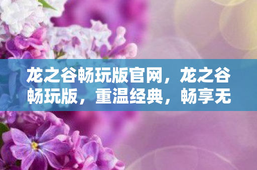 龙之谷畅玩版官网，龙之谷畅玩版，重温经典，畅享无限
