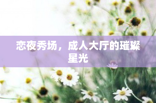 恋夜秀场，成人大厅的璀璨星光