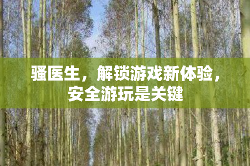 骚医生，解锁游戏新体验，安全游玩是关键