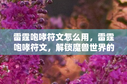 雷霆咆哮符文怎么用，雷霆咆哮符文，解锁魔兽世界的战斗新境界