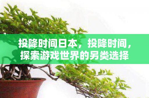 投降时间日本，投降时间，探索游戏世界的另类选择