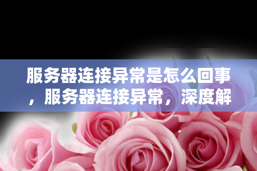服务器连接异常是怎么回事，服务器连接异常，深度解析与应对策略