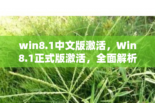 win8.1中文版激活，Win8.1正式版激活，全面解析与实战指南