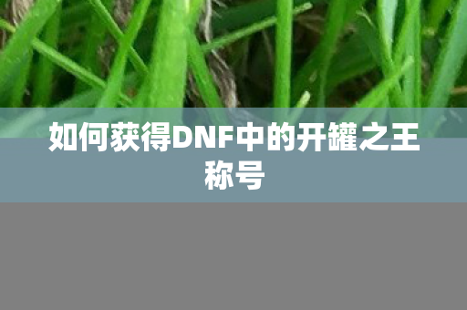 如何获得DNF中的开罐之王称号