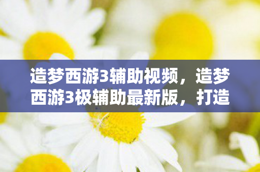 造梦西游3辅助视频，造梦西游3极辅助最新版，打造你的西游梦