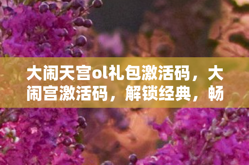 大闹天宫ol礼包激活码，大闹宫激活码，解锁经典，畅游奇幻世界