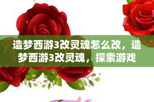 造梦西游3改灵魂怎么改，造梦西游3改灵魂，探索游戏内购与灵魂系统的深度解析