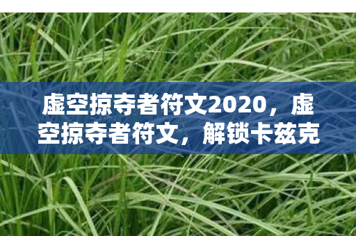虚空掠夺者符文2020，虚空掠夺者符文，解锁卡兹克的深层潜力