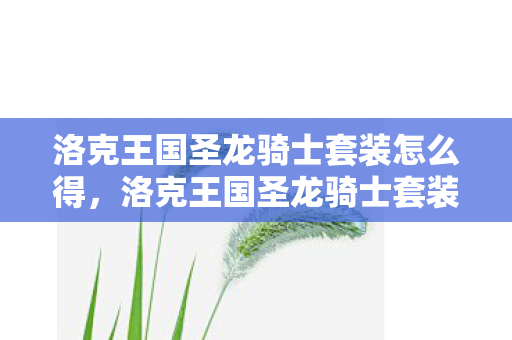 洛克王国圣龙骑士套装怎么得，洛克王国圣龙骑士套装，传奇与荣耀的化身
