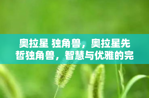 奥拉星 独角兽，奥拉星先哲独角兽，智慧与优雅的完美结合