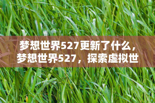 梦想世界527更新了什么，梦想世界527，探索虚拟世界的无限可能