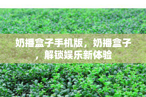 奶播盒子手机版，奶播盒子，解锁娱乐新体验