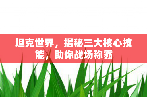 坦克世界，揭秘三大核心技能，助你战场称霸