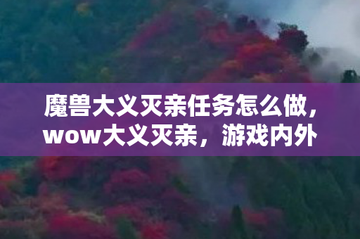 魔兽大义灭亲任务怎么做，wow大义灭亲，游戏内外的正义之战