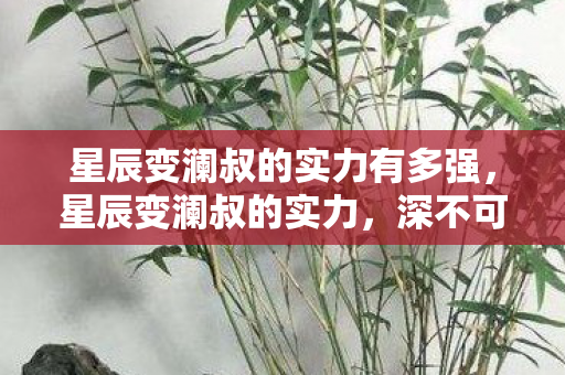 星辰变澜叔的实力有多强，星辰变澜叔的实力，深不可测的神秘强者