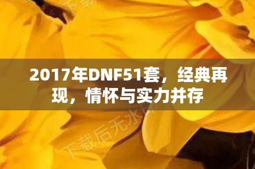 2017年DNF51套，经典再现，情怀与实力并存