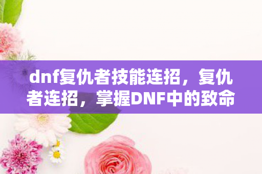 dnf复仇者技能连招，复仇者连招，掌握DNF中的致命节奏